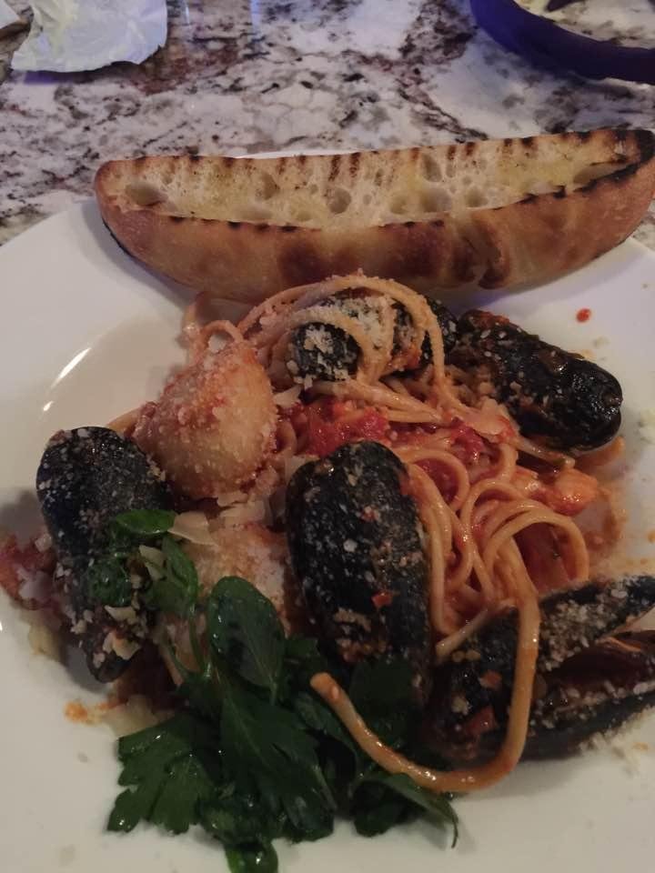 Mussels shrimp scallops fantastic dinner at where else Danny’s