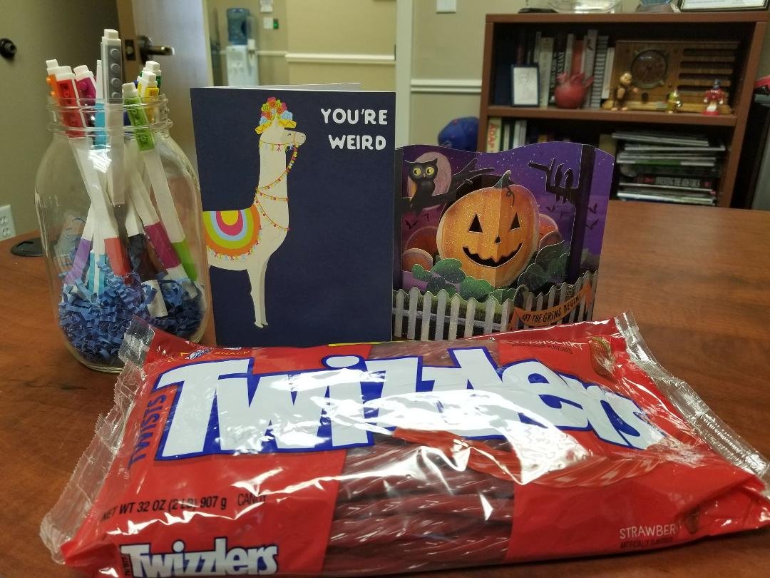 Happy Boss's Day! They know me so well! LEGO pens and Twizzlers ♥️♥️
