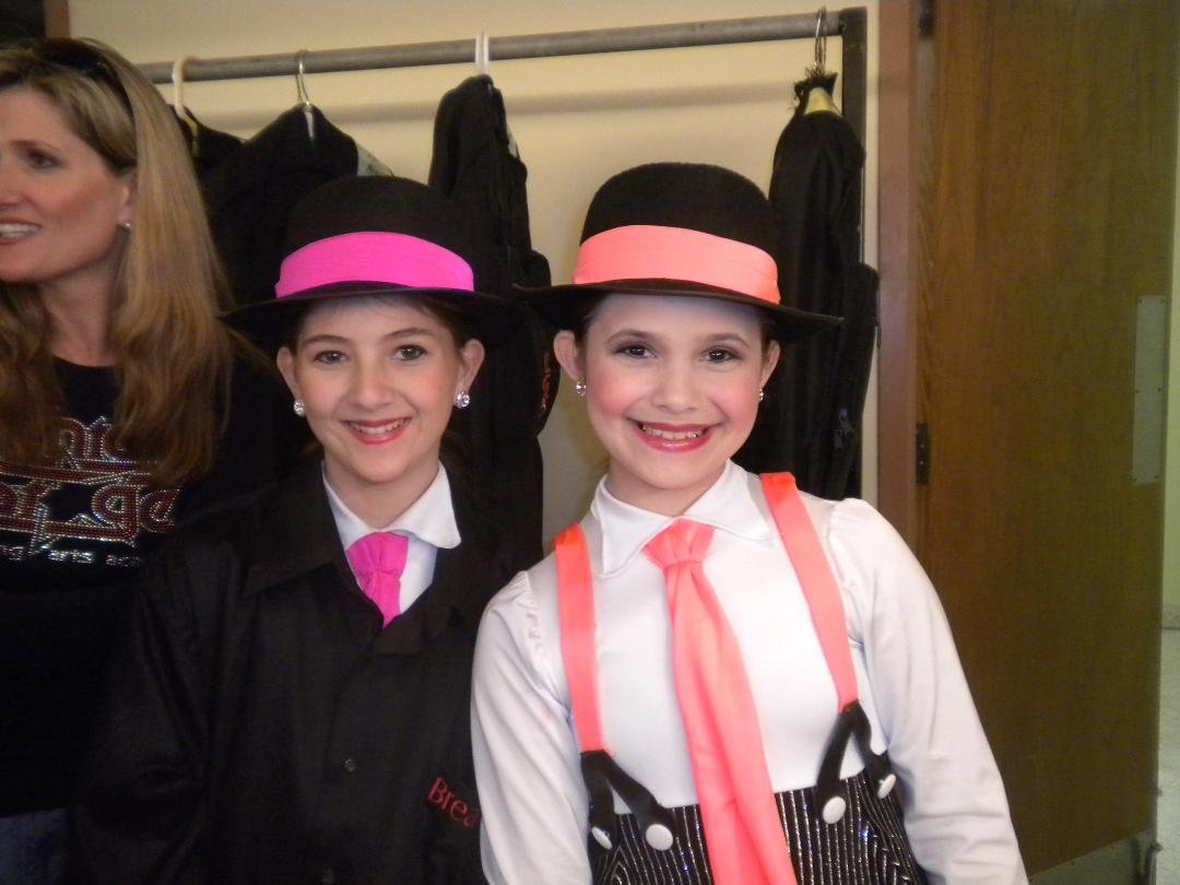 Daughter Natalie,granddaughter Breanna and her friend, Gracie at Center Stage competition