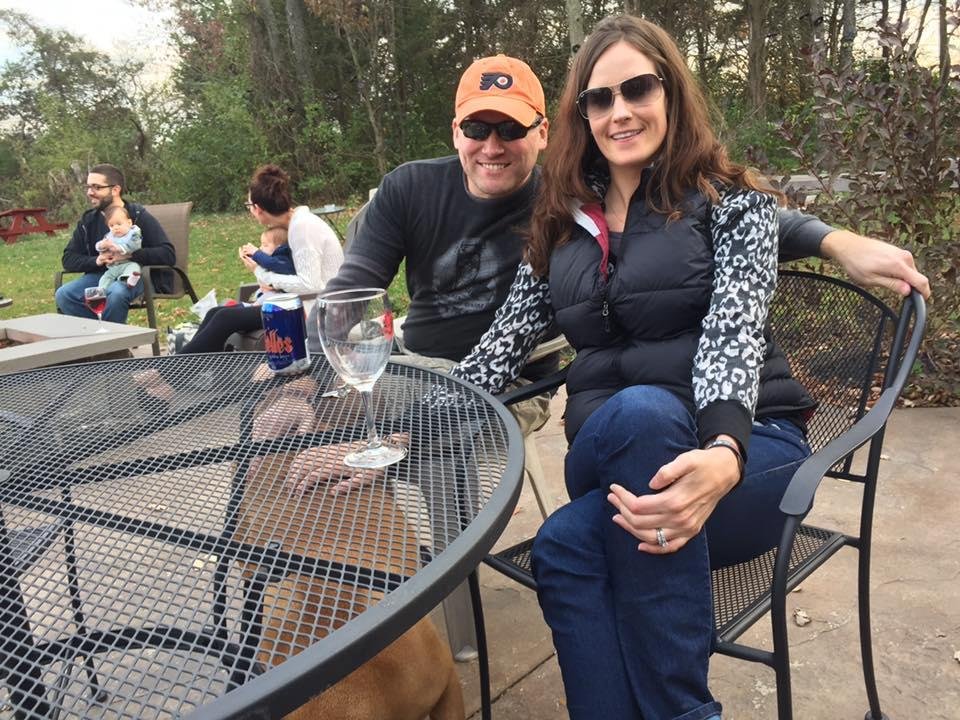 Fun with Kristin and Chris at the winery.