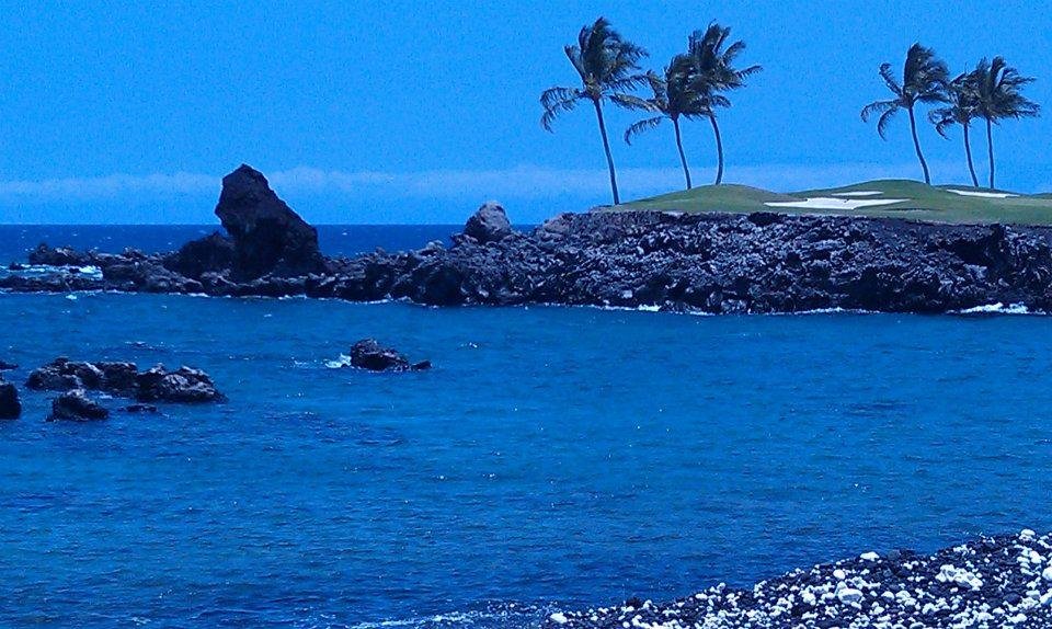 The view from the tee box at #15 on Mauna Lani