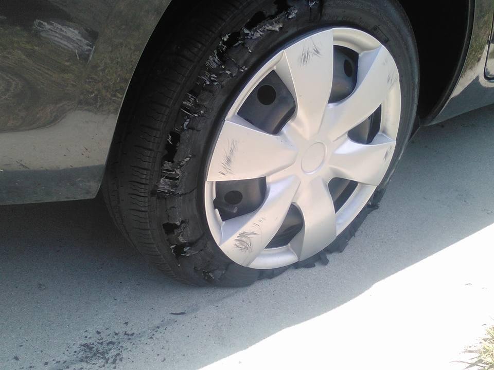 So, I was driving on this new kind of ripped Levi jeans tire, trying to fit in with the cool crowd.
I dunno, I think I should get the other three tires to match
