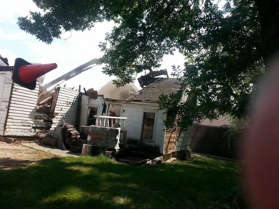 Tearing down the first house we lived in almost 50 uears ago.