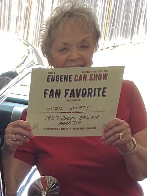 I went to a Car Show today with Carol Woodward Brooks at the First Baptist Church in Eugene, OR.  This was their first Car Show and it was so well organized and they made it a fun day for family and friends.  They events fo