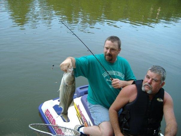 Fish was tangled in tree, fishing off the skidoo. Woohoo