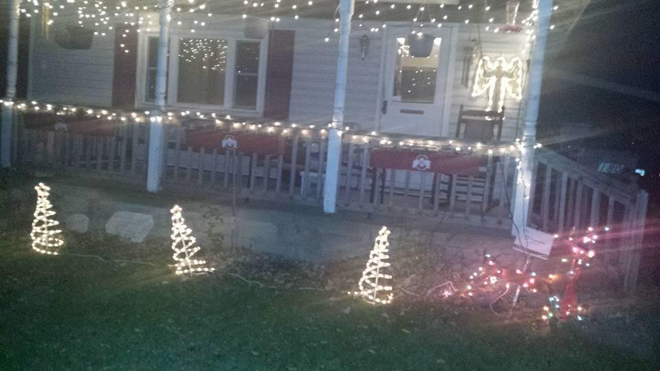 My lights are up thanks to my grand daughter an grand son in law