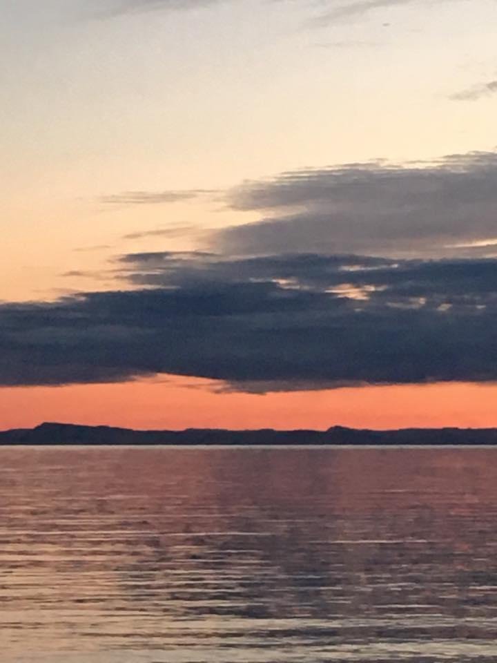 At Birch Bay almost at the Canadian border. View of the bay at sunset.