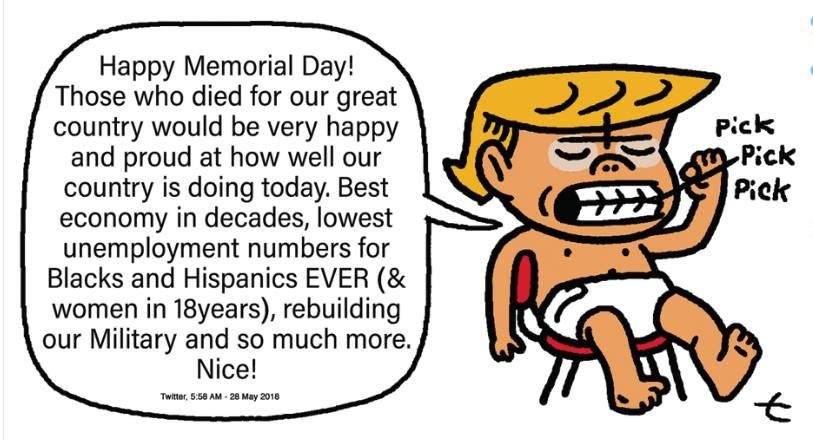 I find this to be a very sad thing for a  President to tweet about on one of our most solemn days of remembrance. On this of all days, why couldn't he resist making it about himself. I have a feeling that a lot of our brave