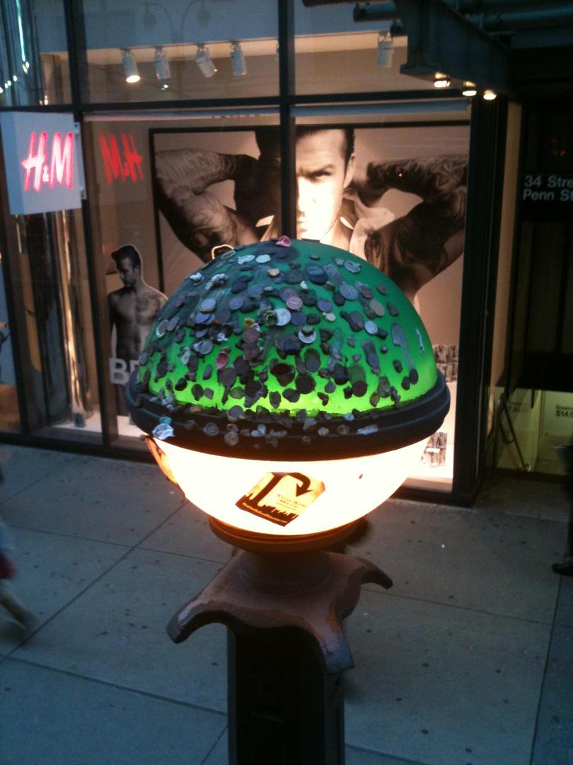 New York 2012 this is gum on the light fixture