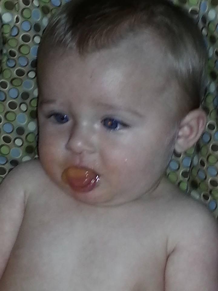 Loves his sweet taters my great grandson