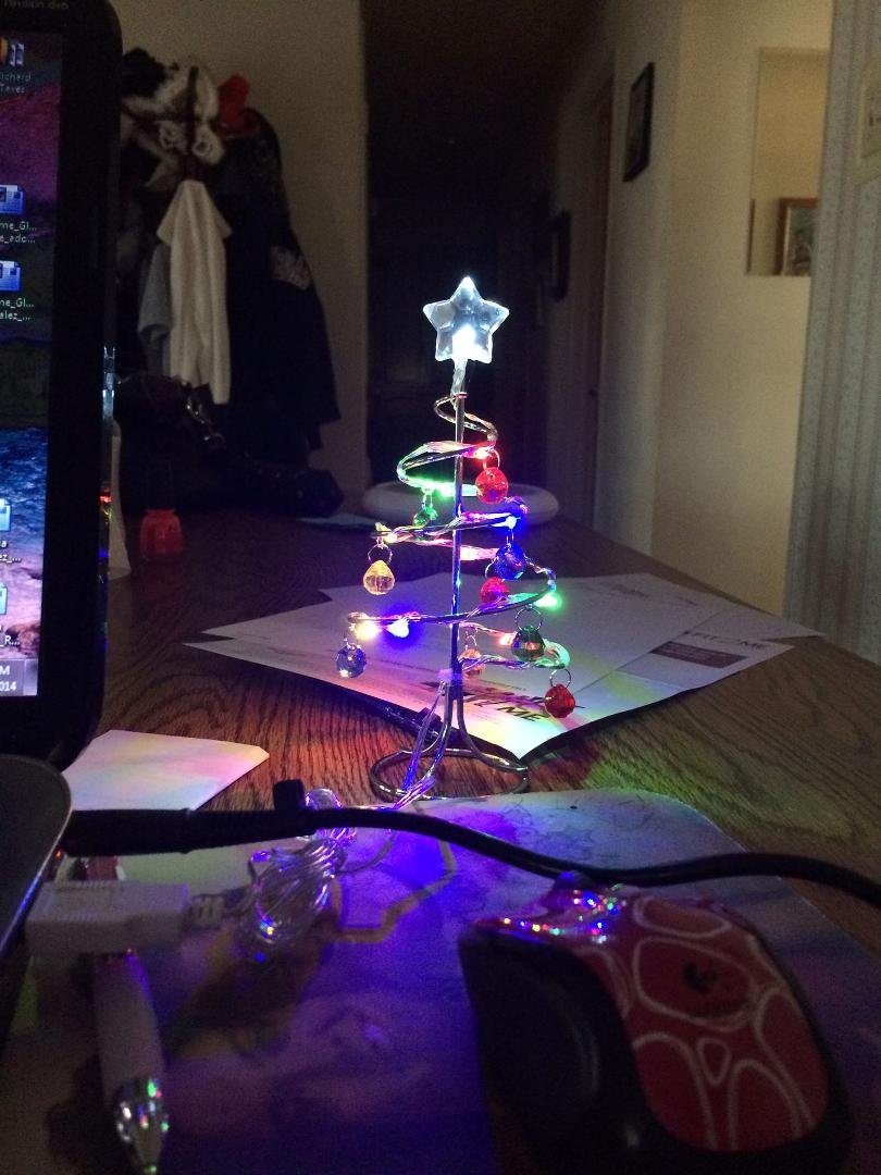 My computer Xmas tree. Can you get any cuter than that
