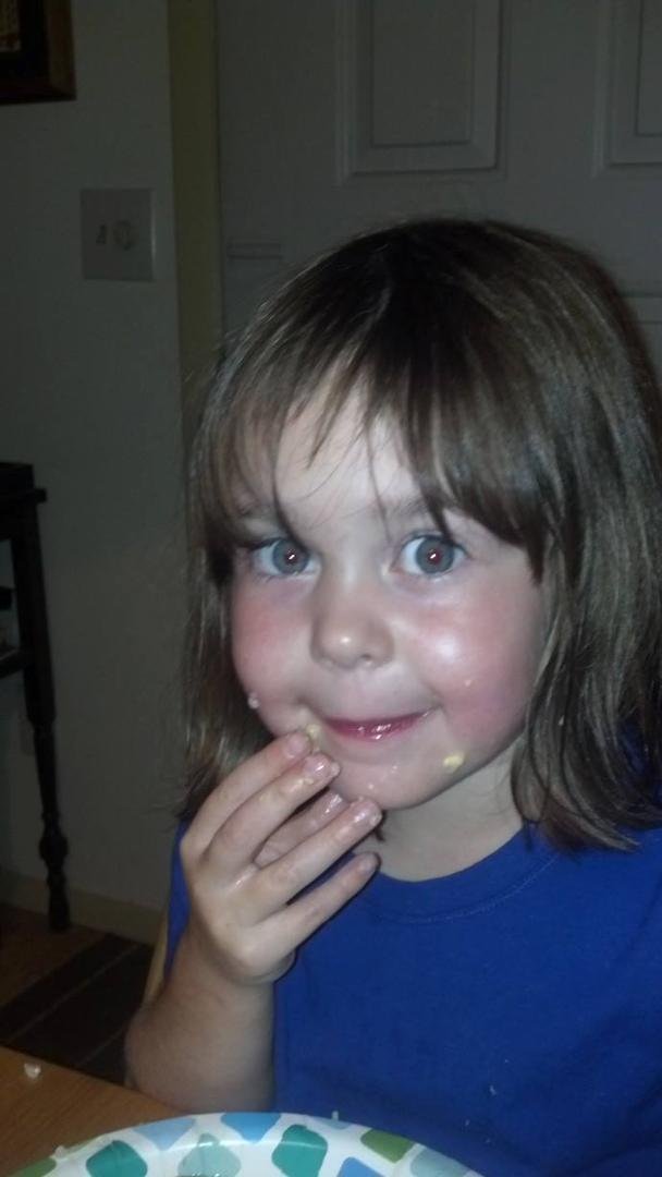 First corn of the year and Bridget is wearing more than she is ingesting - Home
