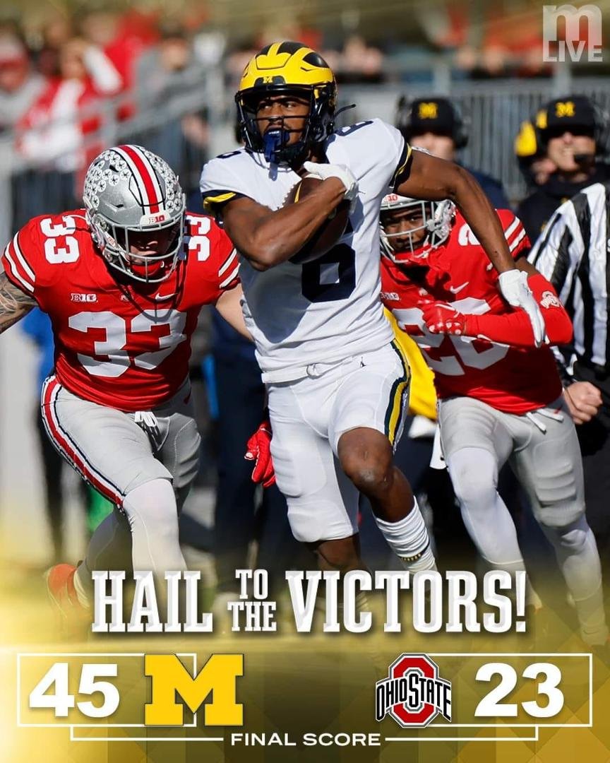 2 in a row for Michigan over the buckeyes 12-0