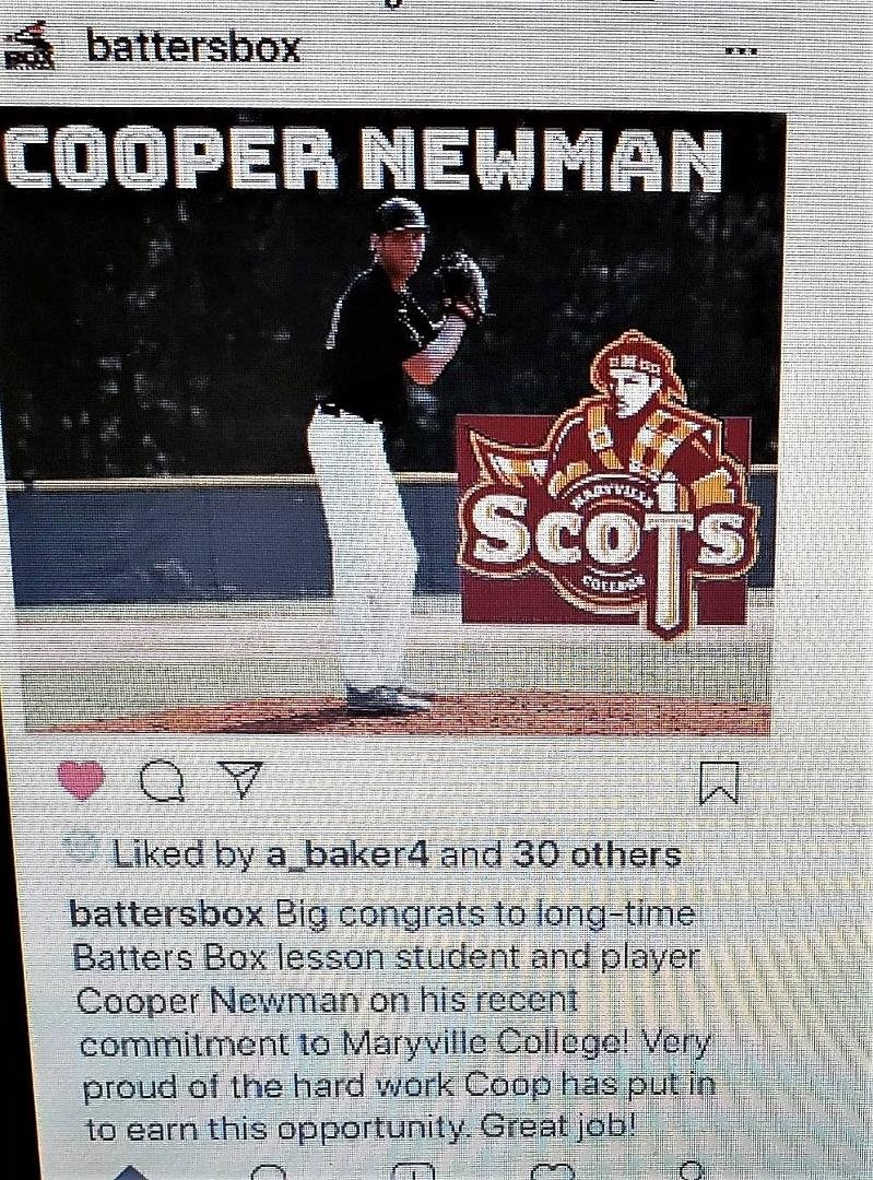 Batterbox congratulations to Cooper on signing with Maryville