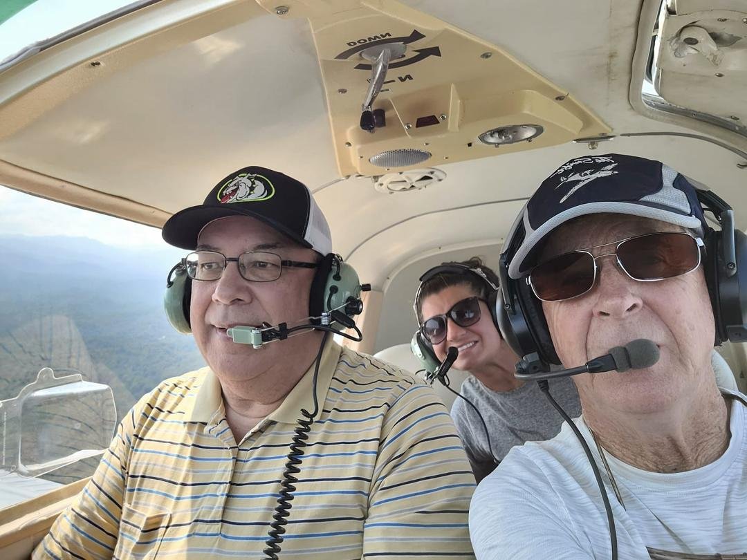 Reverse image, I was in the pilot seat. Had a great time flying a Piper Cherokee. Go see Gayland Trull at Western Carolina Airport for a demo ride.