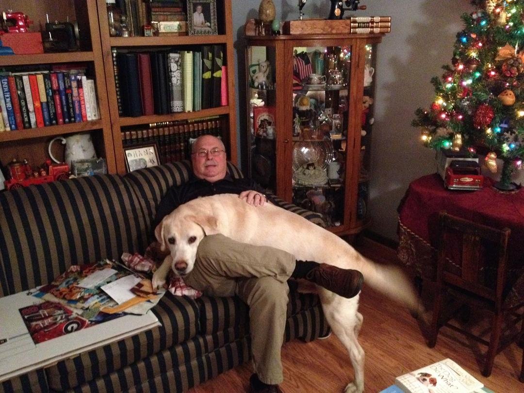 Me and my lap dog, waiting on Christmas!