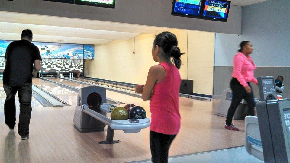 Bowling with Garrett and Anna.