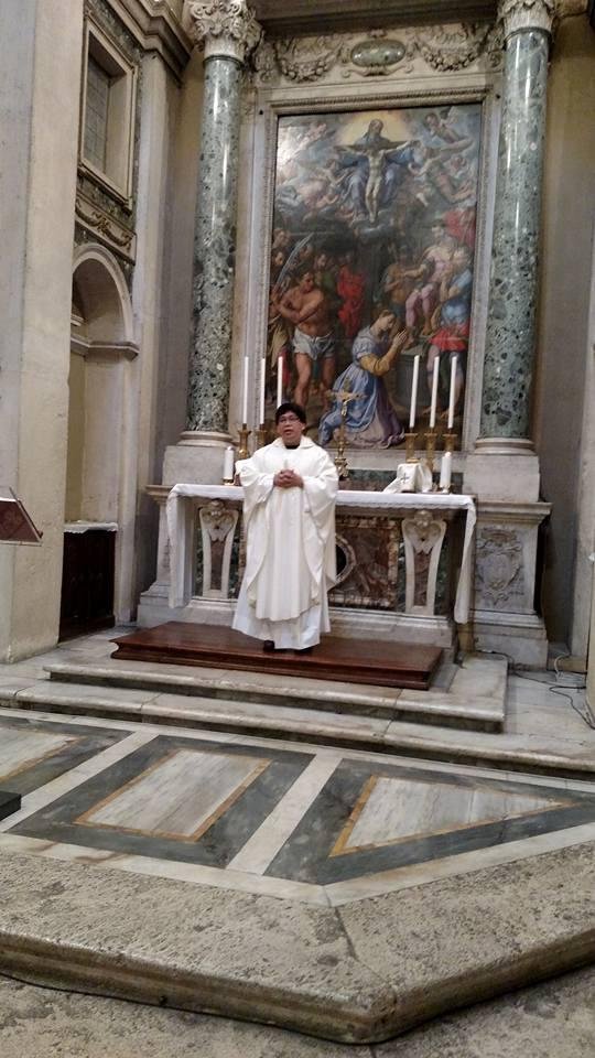 Fr. Edwin after one of our private Masses