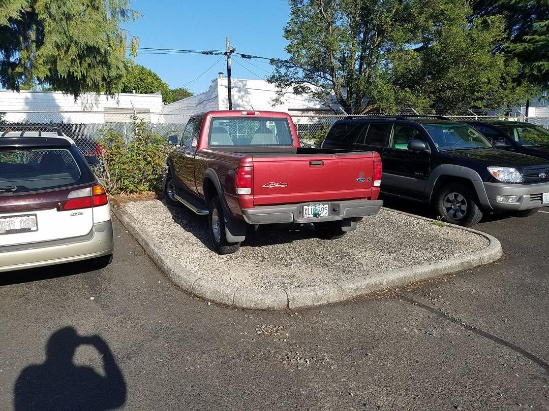 I took the "4×4" parking spot today.