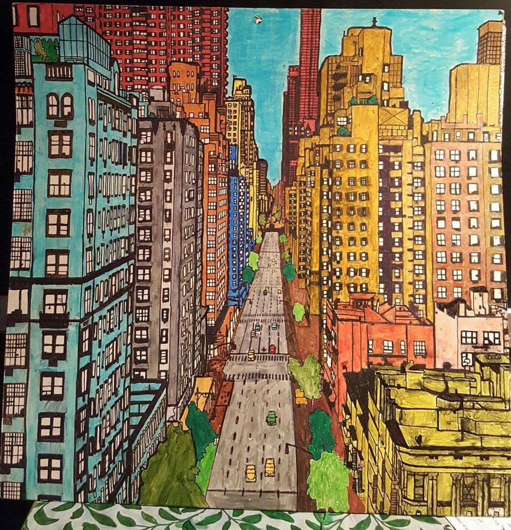Here is my first picture I colored from the 2017 wall calendar fantastic city's.there is pictures to color for each month of building pictures to color.