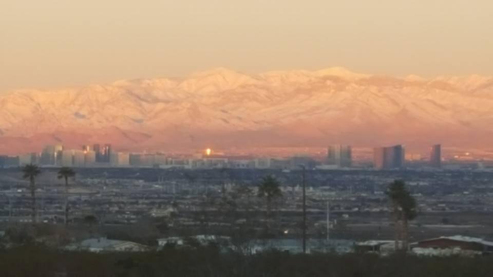 The picture just doesn't do justice to the beautiful sunrise we just witnessed on the mountains across town