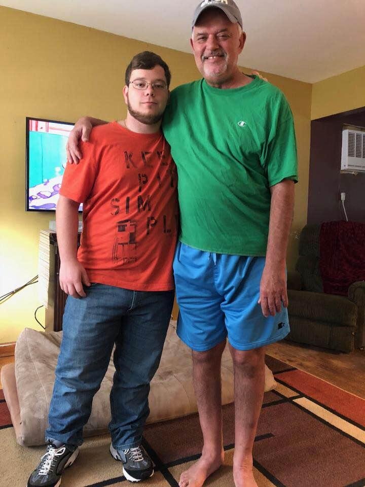 Chris (my grandson) and me yesterday. Home for a week today back to school in Ohio !
