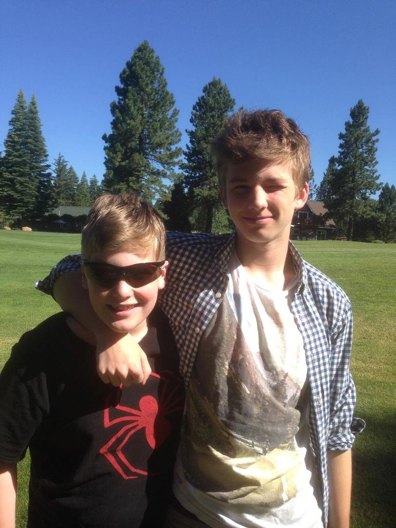 2 of our favorite boys.  Juke with Suns on & Colin a bit taller than his bro.