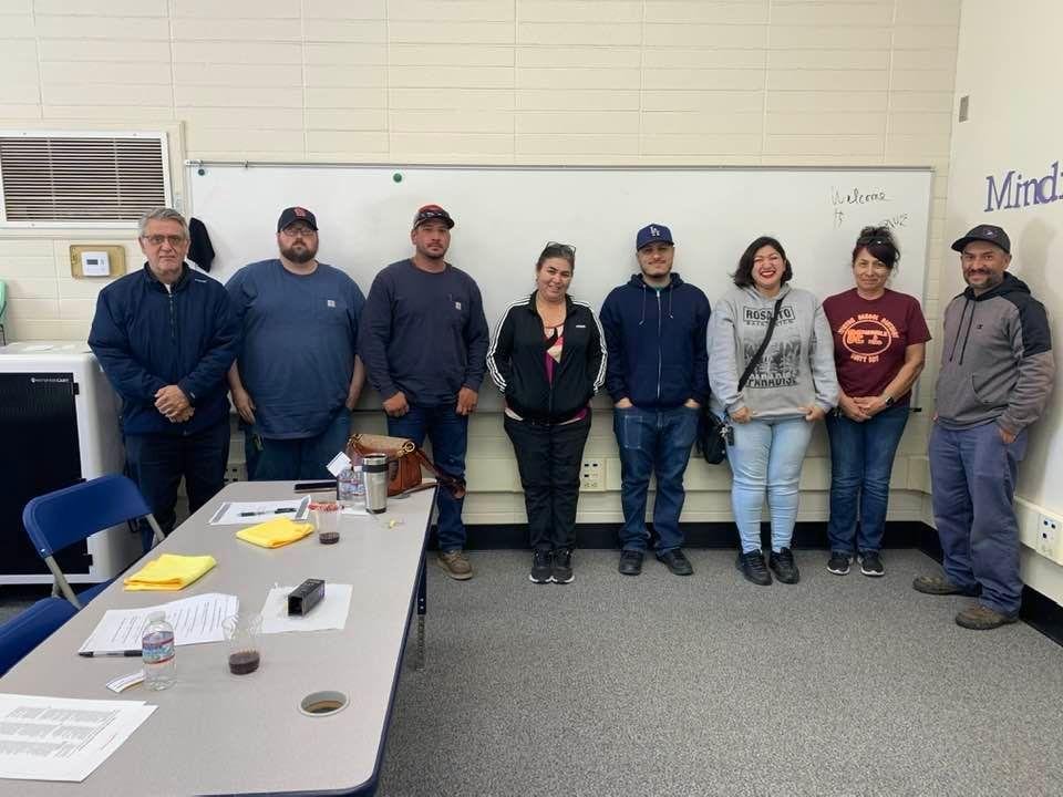 Wonton School District hosting another cleaning seminar. The custodians are smiling because we took the picture at the end of the class.