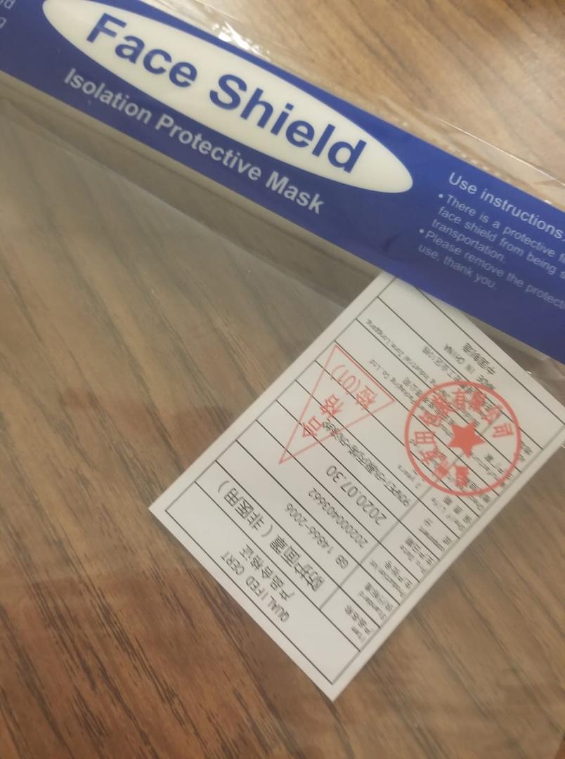 Face shield. Made in china.