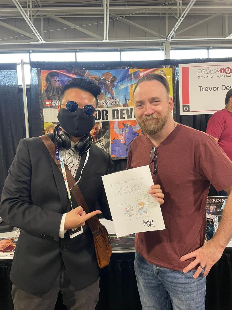 Me and Trevor Devall (the voice of Rocket Raccoon)