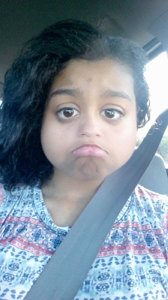 Nevaeh's face when I told her she couldn't go to Coachella Fest