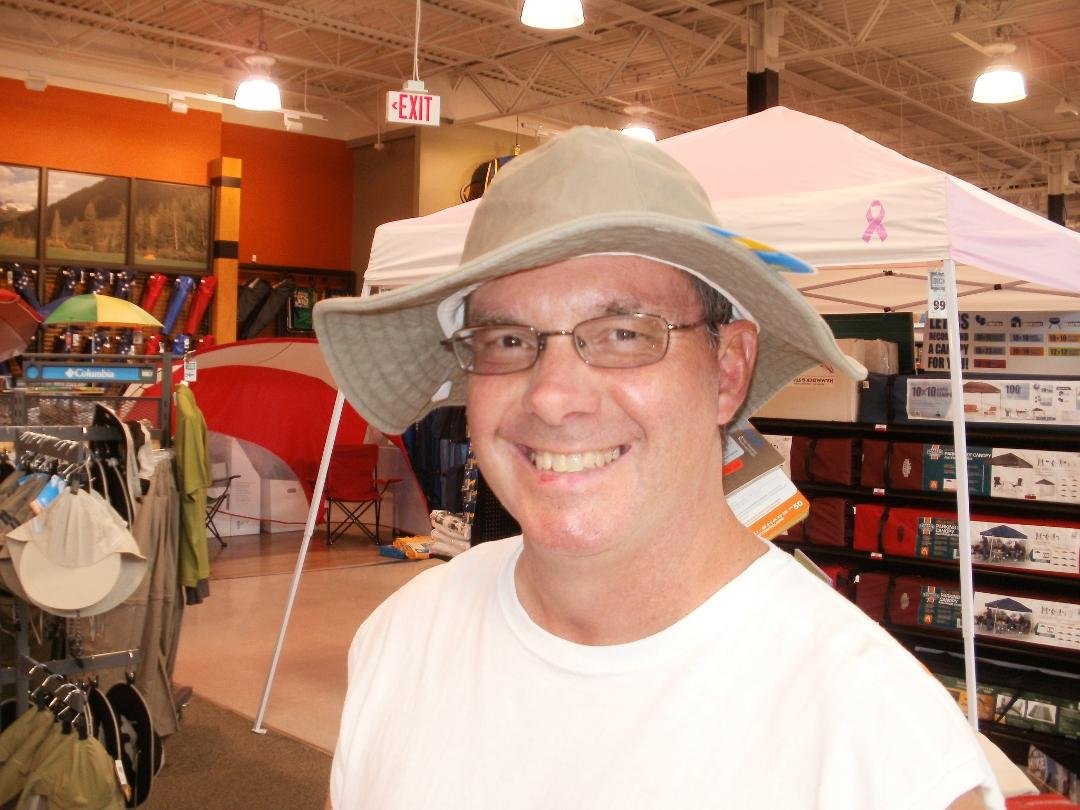 What a goof!  I had him trying on funny hats in Dicks Sporting Goods!