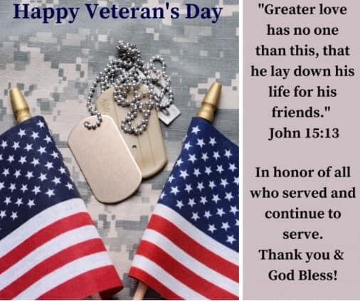 Happy Veteran’s Day to my brothers Dan Dell and Donald Lewis Dell, my nephew Ricky Dell and to all who have served or still serving!!
