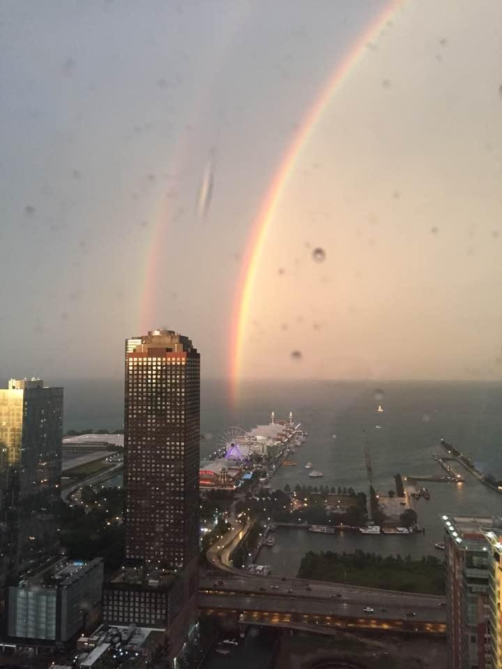 A special sign of positive things to come....a double rainbow end to end. Good times are coming.