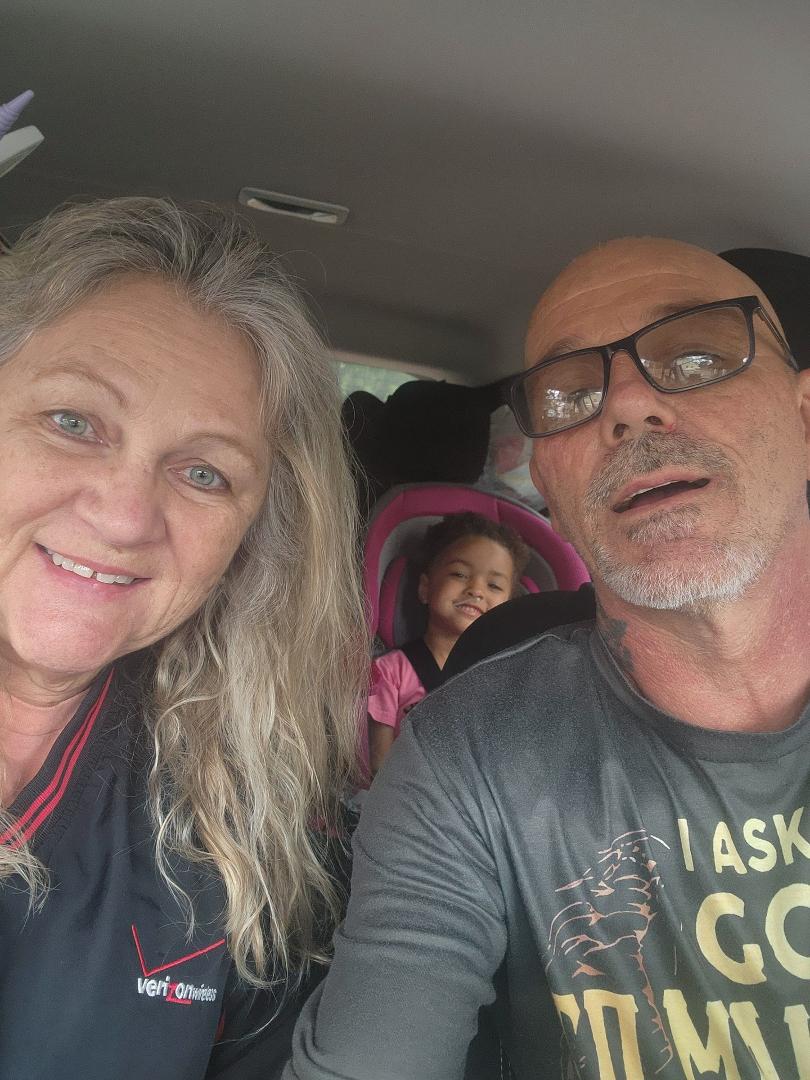 Road trip with my 2 favorite girls .