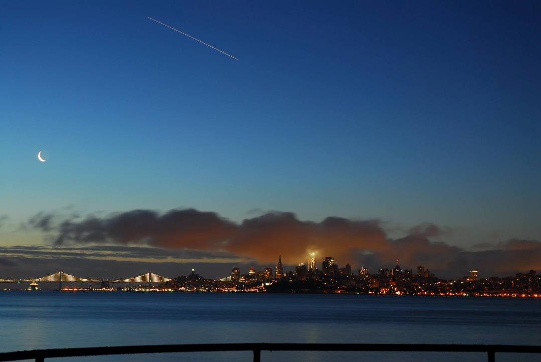 Bay Bridge and San Francisco.