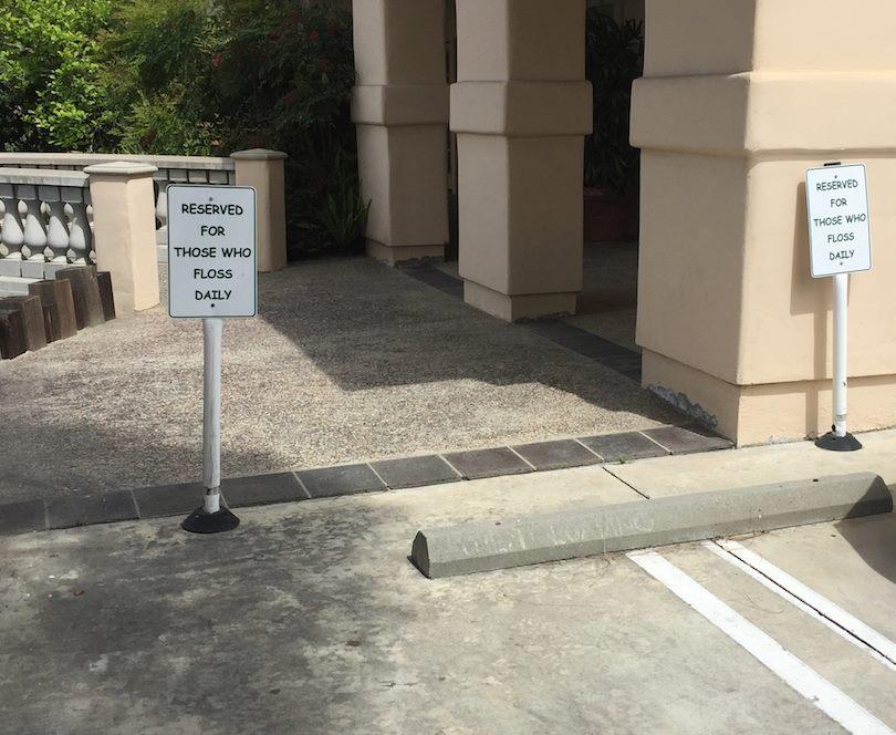 Privileged parking at my dentist . . .
