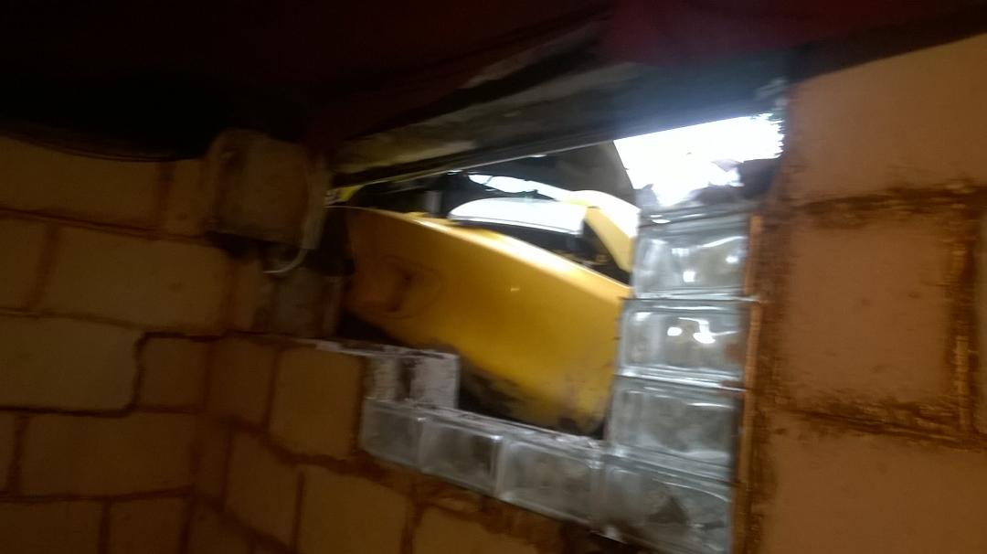 Once again I suffer the slings and arrows of outrageous misfortune!  Some dumazz kid planted his junkheap deep into the foundation of one of my homes. I hope his mom afflicts him with a little more suffering.  The jerks jum
