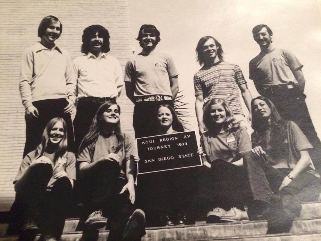 1973 SDSU bowling team. Anyone know who the guy is 2nd from right?