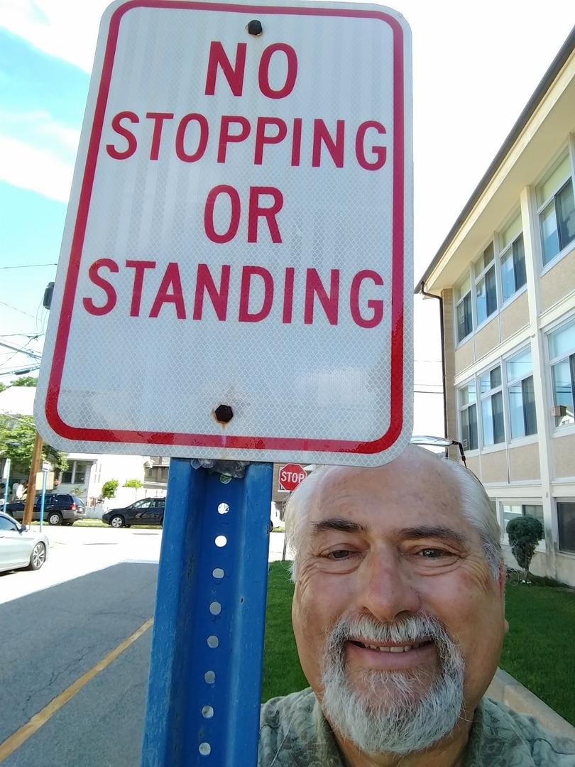 I broke the law today.
I intentionally stopped and stood