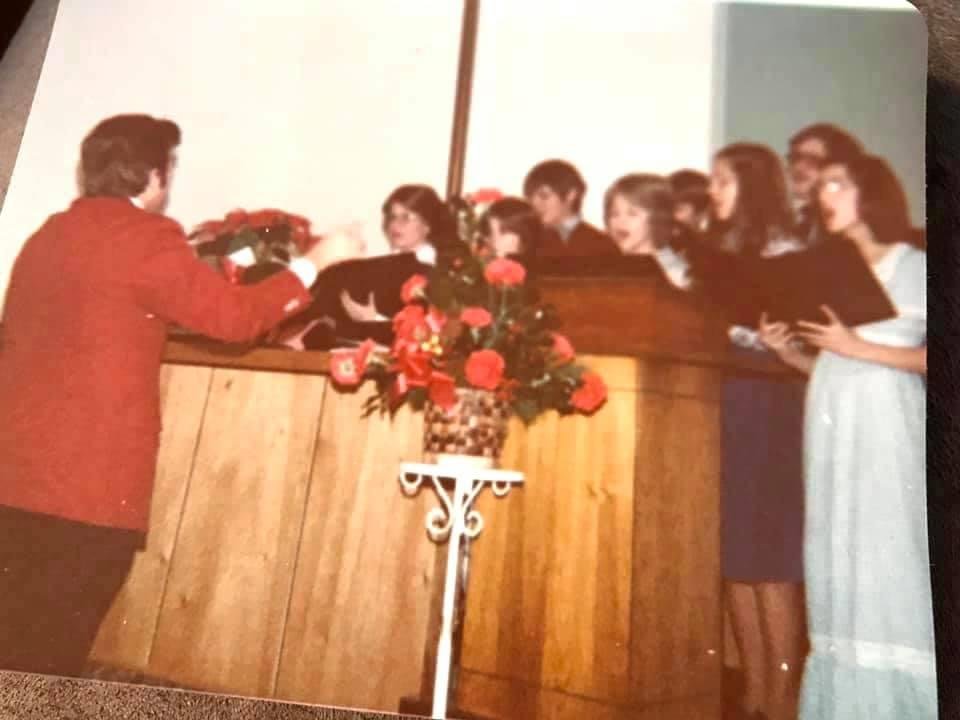 Carol Smith, I thought you might enjoy seeing me direct the Youth Choir at Cherryland Baptist Church in Traverse City, Michigan, at a Dedication Service for the new church building back in 1976 (shortly after being in your