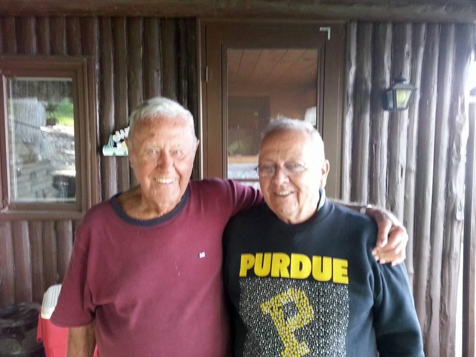 Talking about old times in may 2015 at bud Leill  house on lake freeman.