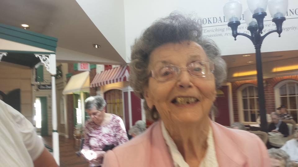 This is my sweet mother. Even with Alzheimer's her love to others shines through as she loves, kisses and hugs the people she comes across. She brings sunshine to many in her facility that just need a little attention. She