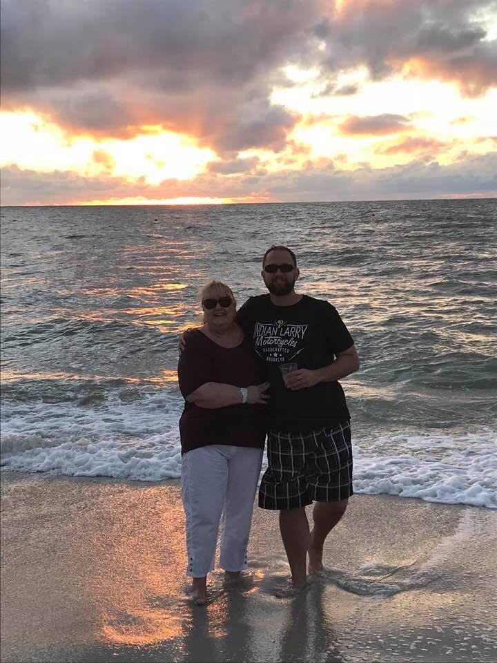 Sunset in Naples with my wonderful son.