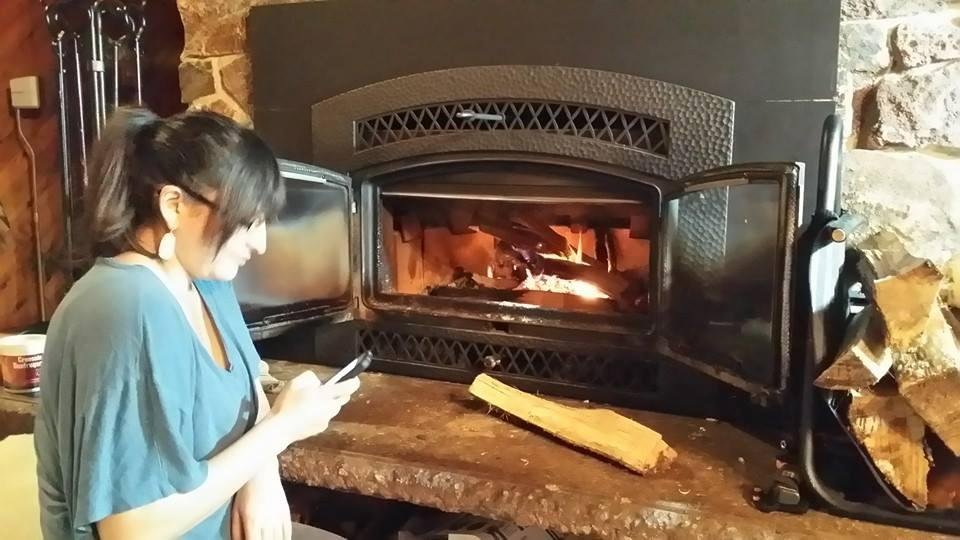 Terra making a fire on this wonderful Christmas night.