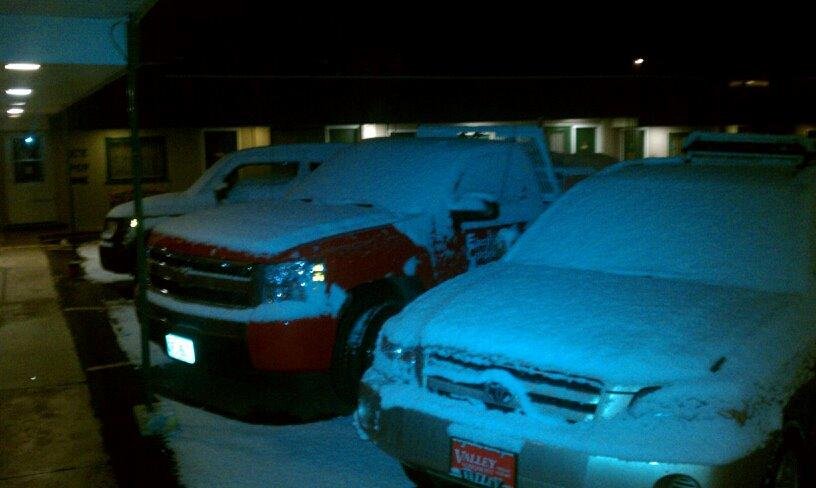 Just a little snow this morning in Wyoming.