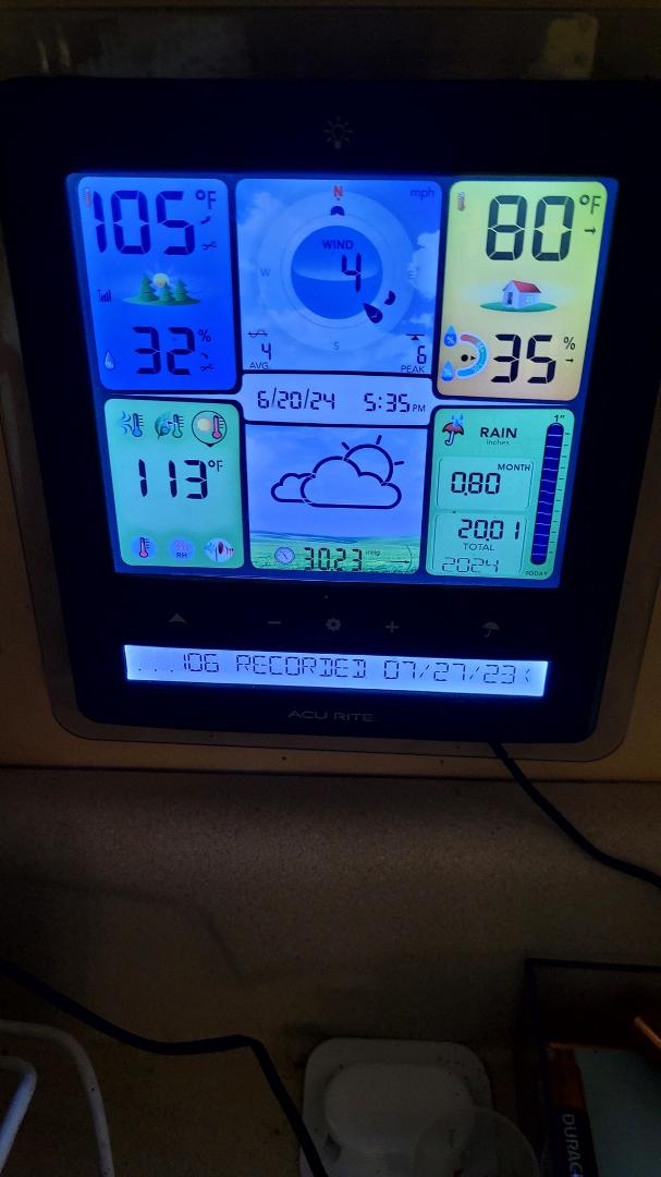 It had just displayed 106.
It is in direct west sun right now.