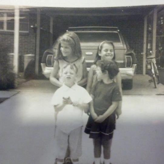 My sisters and me (me in white shirt)