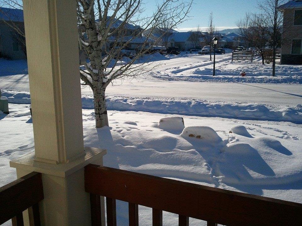Another beautiful pic of the snow in Kalispell Mt. Waiting for spring. Lol