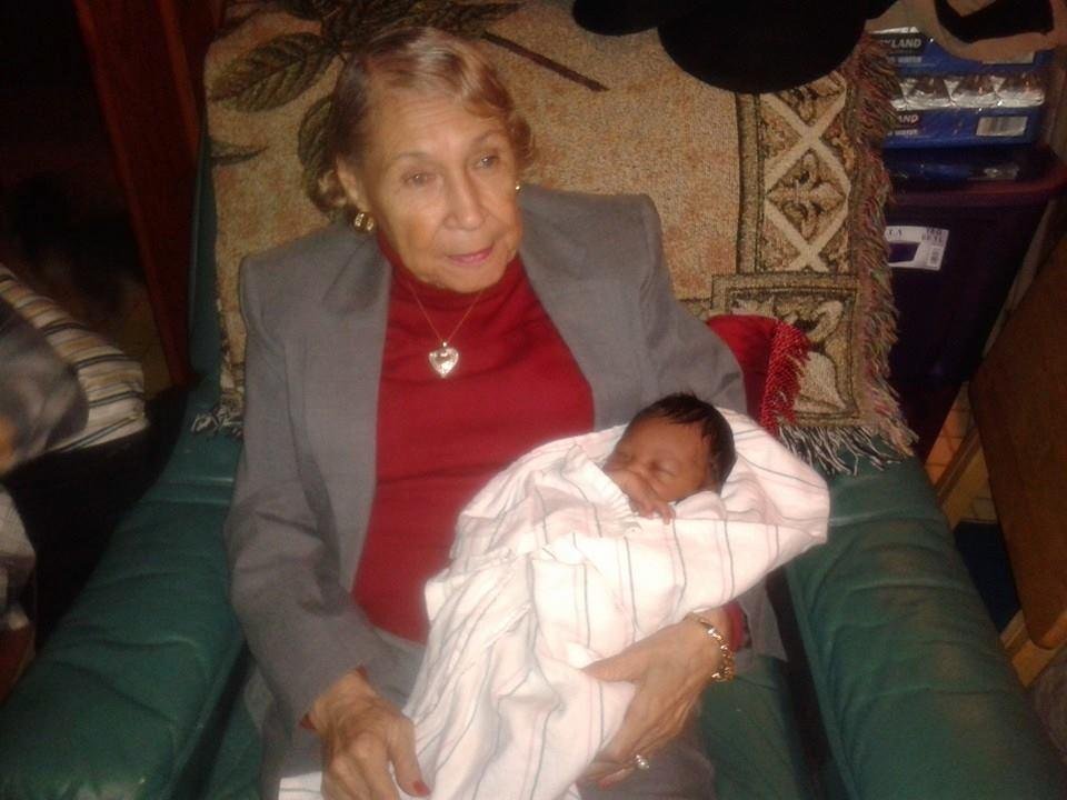 Mom with her first Great Great Grandchild Bryce on Thanksgiving day! We are so thankful. :-)